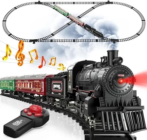 Electric Train Sets for Kids Metal Alloy Christmas Train Toys Steam Locomotive, - Picture 1 of 7