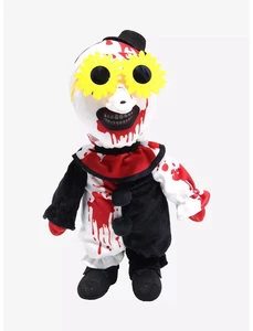 Terrifier 2 Bloody Art der Clown Plüsch 11 Zoll mit beweglicher gelber Blume Brille Neu mit Etikett - Bild 1 von 9