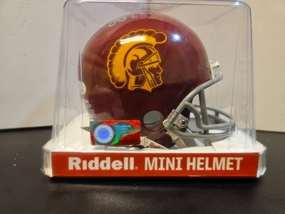 USC Trojans National Champion Lendale White Mini Helmet Autograph - Image 1 of 4