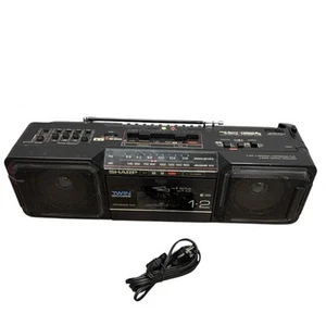 RARE OLD SCHOOL Vintage 80s SHARP WQ-T282 Stereo Twin Tape Boombox - FOR PARTS - Bild 1 von 8