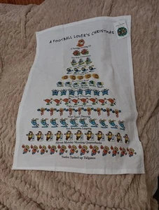 12 Days Of Christmas David Price Football Christmas 26 X 18 Wine/Tea Towel - Picture 1 of 6