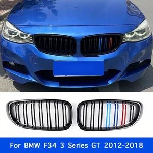 2x M-Color Gloss Black Kidney Grill Grille for BMW F34 3 Series GT 2012-2018 - Picture 1 of 2