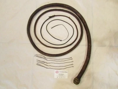 Látigos Contraband 9 pies 20 trenzados nailon Paracord látigo serpiente marrón Foto 1 de 2