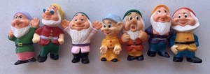 Vintage DISNEY Seven Dwarfs Rubber Squeak Toys Made In China Rare 1970s - Picture 1 of 7