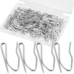 1,25 ZOLL Gardinenhaken für Gardinen, 58 Stück Premium Rostfrei Metall Gardinenhaken Pin - Bild 1 von 12