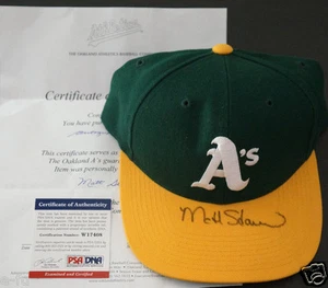 MATT STAIRS Signed Oakland A's Baseball Cap Hat Official A's LOA + PSA/DNA Auto - Picture 1 of 3