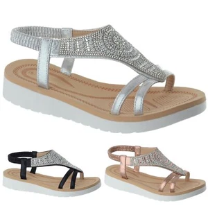 NUEVAS SANDALIAS DE MUJER DE CUÑA BAJA ZAPATOS DE PLATAFORMA DE VERANO ZAPATILLAS DESLIZANTES CÓMODAS - Imagen 1 de 7