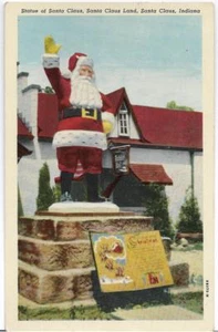 STATUE OF SANTA CLAUS,SANTA CLAUSE LAND~SANTA CLAUS,IN -PM 1952 - Picture 1 of 1