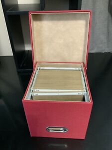 CD/DVD Organizer Decorative Red Canvas Storage Box!