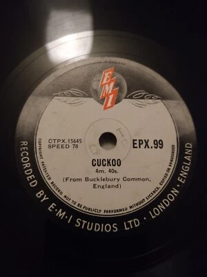EMI Sound Effects Library "Cuckoo" 12" Vinyl EPX.99 [78 RPM] - Image 1 of 4