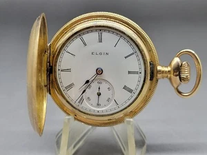 Pocket Watch 1905 Elgin Grade 320 Model 2 0s 7J GF Full Hunter Pendant 3/4 Plate - Picture 1 of 17