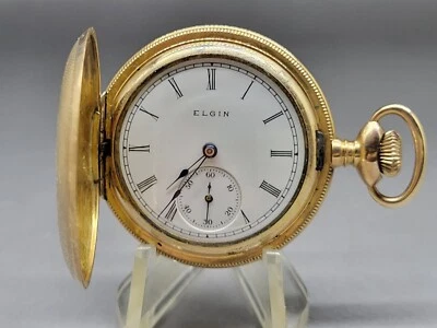 Pocket Watch 1905 Elgin Grade 320 Model 2 0s 7J GF Full Hunter Pendant 3/4 Plate - Image 1 of 4