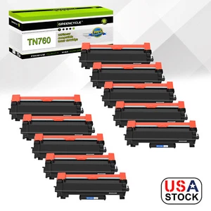 10PK TN760 Toner Cartridges for Brother MFC-L2710dw HL-L2730DW MFC-L2750DW TN730 - Picture 1 of 24