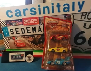 Cars 1-Saetta McQ,Charlie Checker,The King-Gift Pack Camp.Piston Cup Mattel 1/55 - Foto 1 di 4