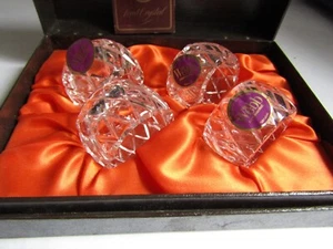 Boxed Set of Webb Continental Hand Cut Glass Napkin Rings, look unused. - Picture 1 of 8