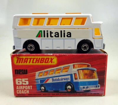 Matchbox Superfast Nr. 65C Airport Coach weiß "Alitalia" top in Box - Bild 1 von 4