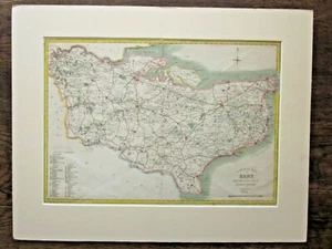1839 Greenwood Select Map Kent Epitome History London Canterbury Antique SCARCE - Picture 1 of 12
