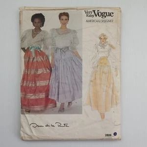 Vogue Sewing Pattern 2806 Women's Skirt Size 12 Cut Oscar De La Renta Complete - Picture 1 of 2