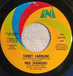 Neil Diamond "Sweet Caroline / Dig In" VG - Imagen 1 de 3
