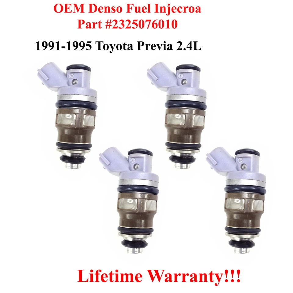 Set of 4 Genuine Denso Fuel Injectors for 1991-1995 Toyota Previa 2.4L - Image 1 of 1
