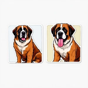 Cardstock Die Cut Saint Bernard Dog (2) Cut Outs 6 Inch - Picture 1 of 1