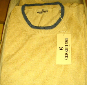 CERRUTI 1881 Italy. Men's NEW light weight white  sweater. 42. cotton/silk