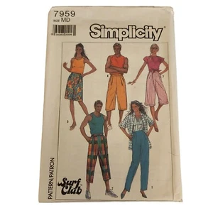 1987 Simplicity Pattern #7959 Misses Men’s Surf Club Baggies 4 Lengths UNCUT FF - Picture 1 of 7