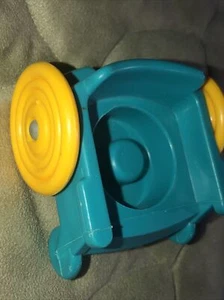 Vintage Wheel Chair Teal Blue & Yellow Wheelchair - Picture 1 of 4