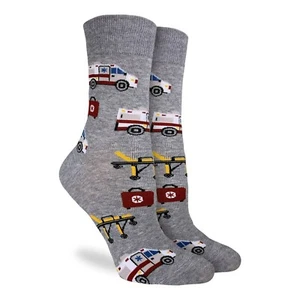Calcetines crew para mujer Paramedic talla 9-11 gris buena suerte novedad moda EMT - Imagen 1 de 2