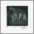 Patients in Medical Clinic.  ORIGINAL MEZZOTINT Signed Numbered Limited-Edition