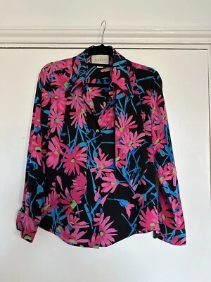 Gucci Ladies Multicoloured Silk Blouse Size UK 6 IT38 — 第 1/4 张图片