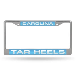 North Carolina Tar Heels License Plate Frame Laser Cut Chrome - Picture 1 of 1