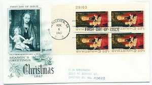 EE. UU. 1967 Navidad Primer Día Cubierta #1336 Pl Bk Bethlehem GA Arte Artesanía Cachet - Imagen 1 de 1