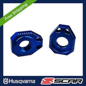 CHAIN ADJUSTER HUSQVARNA TE FE 250 300 350 450 501 14-23 2022 2023 BLUE SCAR - Picture 1 of 2