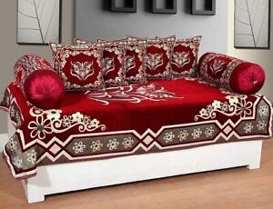 Fresh From Loom Velvet Floral 500 TC Diwan Set Red - 1 Single Bedsheet with 2 Bo