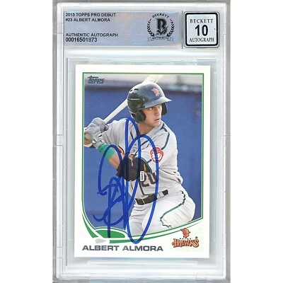 Albert Almora Signed 2013 Topps Pro Debut #23 Cubs BAS Slab BGS Auto 10 - Image 1 of 4