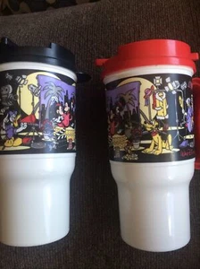 Walt Disney World Plastic Coffee Mugs W/ Lids Mickey & Friends - Picture 1 of 8