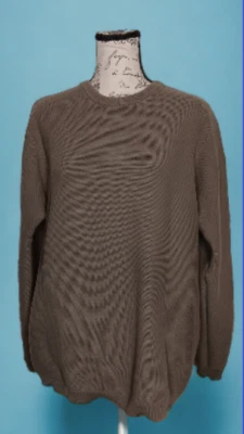 Suéter tejido topo vintage IZOD para mujer, talla grande, 100 % algodón, gris-marrón Foto 1 de 4