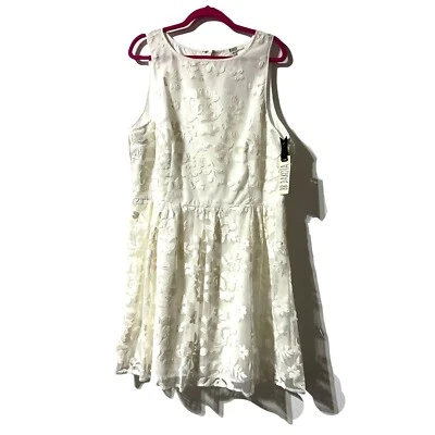 BB Dakota White Lace Dress Women's Size 16 Sleeveless Fit & Flare NWT - Image 1 of 4