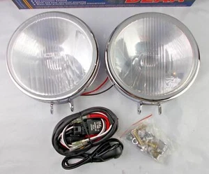 Fog Lamp Light Set Halogen 6-1/2" Round Universal w Harness Switch DLAA HE4500C - Picture 1 of 9