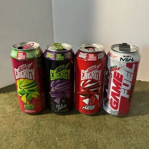 Lot Of 4 2023 Mountain Dew Energy 16oz Cans Empty Cans Only - Picture 1 of 5