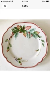RARE Fitz & Floyd WINTER HOLIDAY Christmas Holly ACCENT Dinner Salad Plate China - Picture 1 of 7