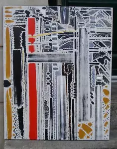 Mid-Century Danish Modern oil. Abstraction + Patterns. Signed and dated. - Picture 1 of 5
