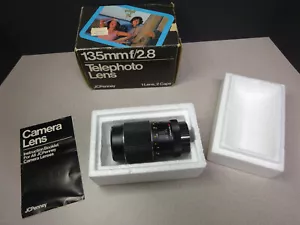 Vintage JC PENNEY Konica Telephoto Lens 135MM F/2.8 AE JAPAN, Box & Instructions - Picture 1 of 16