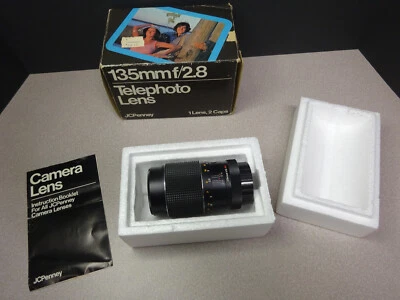 Vintage JC PENNEY Konica Telephoto Lens 135MM F/2.8 AE JAPAN, Box & Instructions - Image 1 of 4