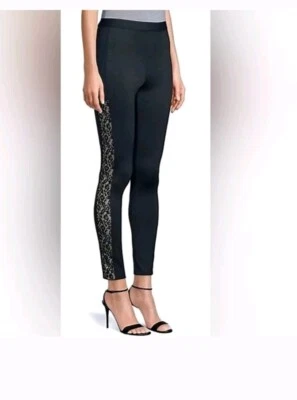 Leggings Bcbg Maxazria Negros Con Detalles De Encaje Talla M  Foto 1 de 4