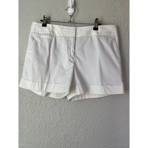 Express White Cuffed Shorts Womens Size 8 Career Casual - Picture 1 of 4