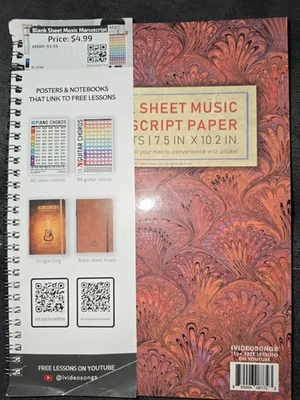 iViDEOSONGS Blank Sheet Music Manuscript Paper - Ivory - 120 pages 7.5" x 10.2" - Image 1 of 3