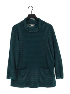 Seasalt Women's Jumper UK 14 Green Striped 100% Cotton Roll Neck Pullover - Picture 1 of 5