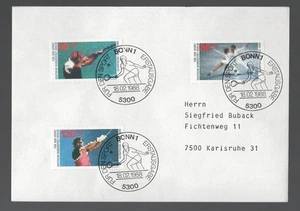 Deutschland Berlin Sport FDC 1988. Bonn First Cover. Schlittschuhlaufen, Tontaubenschießen - Bild 1 von 1